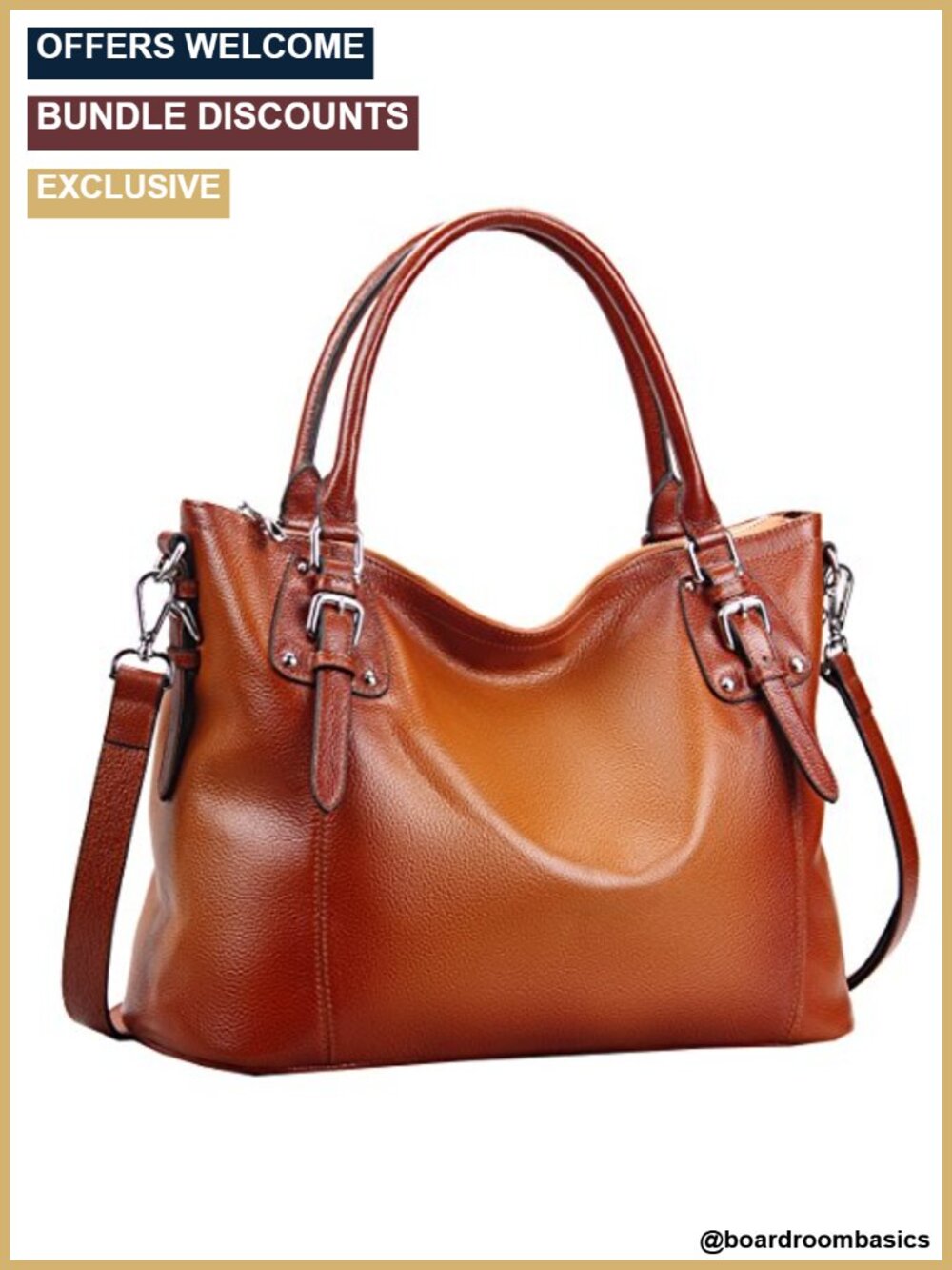 Leather Tote Bag for Women Top-Handle Shoulder Crossbody Satchel